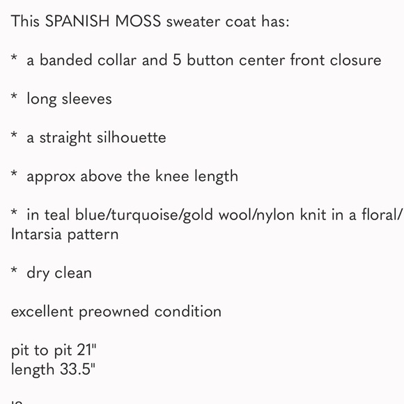 Sundance Spanish Moss Sweater Coat, Size Medium Petite - Picture 14 of 14